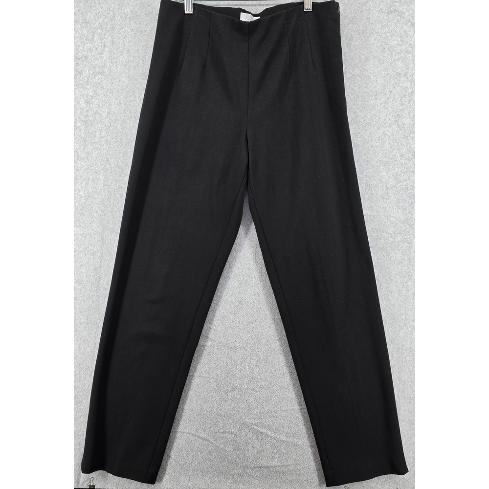 Vtg Christopher Banks Sz 6 Pant Trouser Black Side Zip Stretch Office Dress Y2K